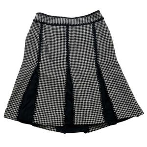 Ann Taylor Houndstooth Tweed Pocket Pleat Skirt